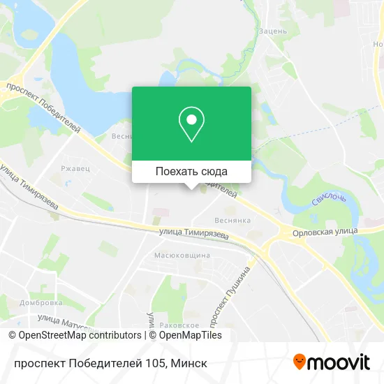Карта проспект Победителей 105