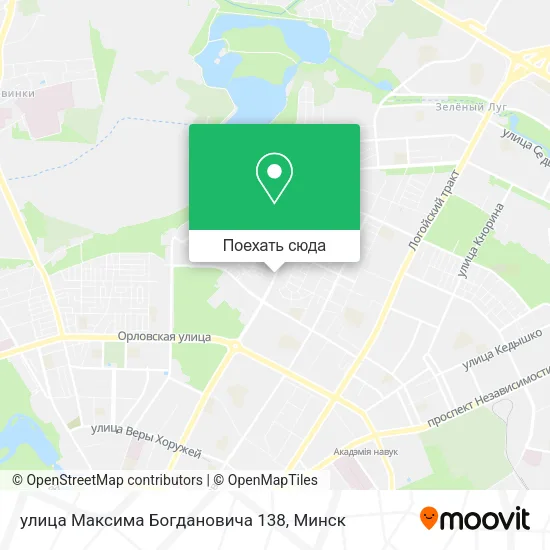 Карта улица Максима Богдановича 138