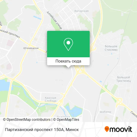 Карта Партизанский проспект 150А