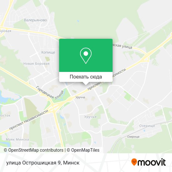 Карта улица Острошицкая 9