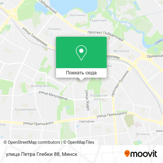 Карта улица Петра Глебки 88