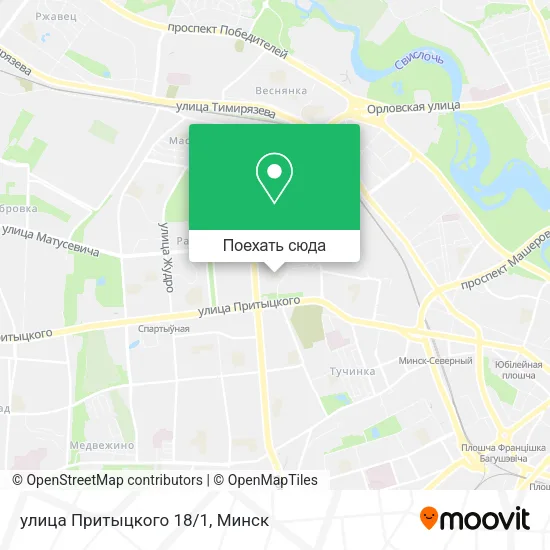 Карта улица Притыцкого 18/1