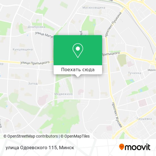 Карта улица Одоевского 115