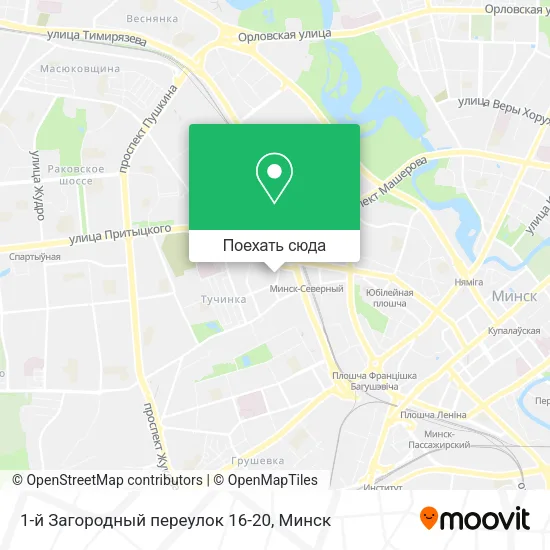 Карта 1-й Загородный переулок 16-20