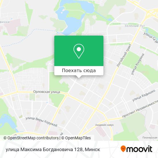 Карта улица Максима Богдановича 128