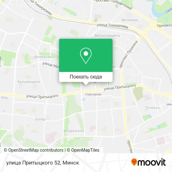 Карта улица Притыцкого 52