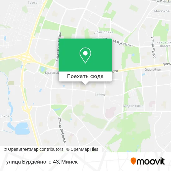 Карта улица Бурдейного 43