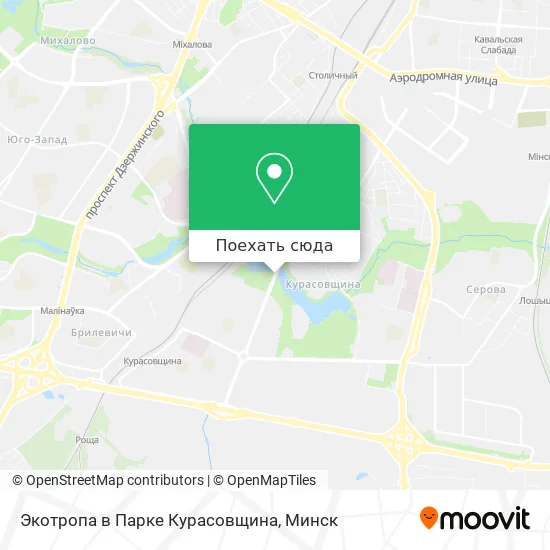 Карта Экотропа в Парке Курасовщина
