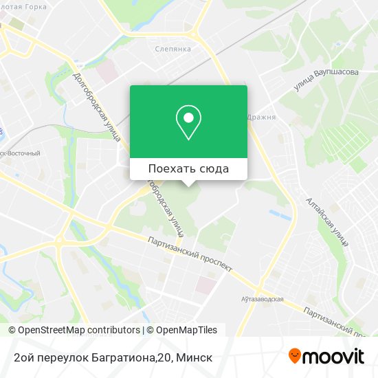 Карта 2ой переулок Багратиона,20
