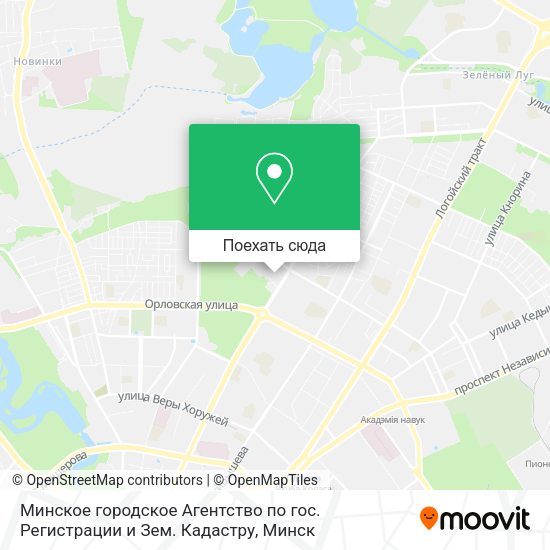 Карта Минское городское Агентство по гос. Регистрации и Зем. Кадастру