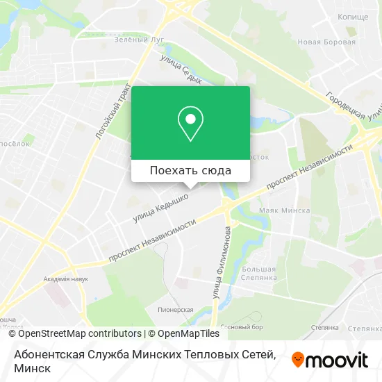 Карта Абонентская Служба Минских Тепловых Сетей