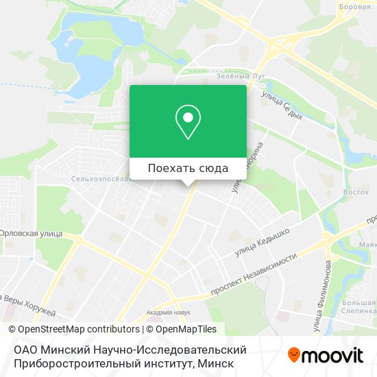 Карта ОАО Минский Научно-Исследовательский Приборостроительный институт