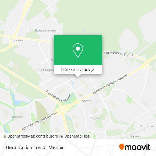 Карта Пивной бар Точка