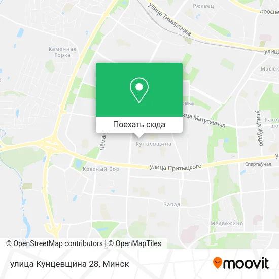 Карта улица Кунцевщина 28