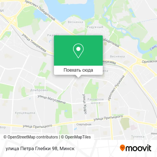 Карта улица Петра Глебки 98