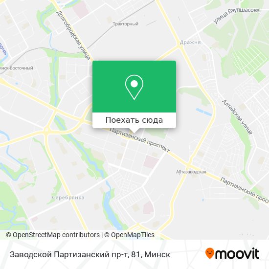 Карта Заводской Партизанский пр-т, 81