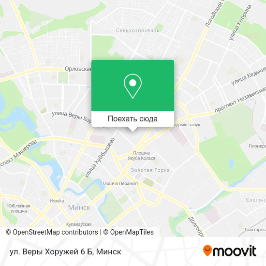 Карта ул. Веры Хоружей 6 Б
