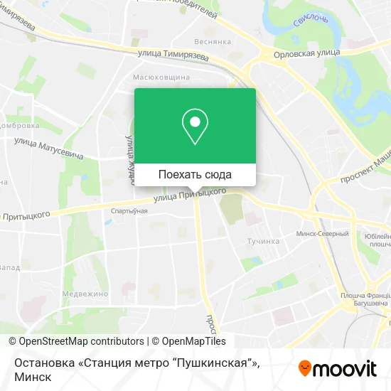 Карта Остановка «Станция метро “Пушкинская”»