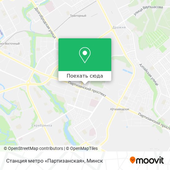 Карта Станция метро «Партизанская»