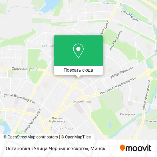 Карта Остановка «Улица Чернышевского»