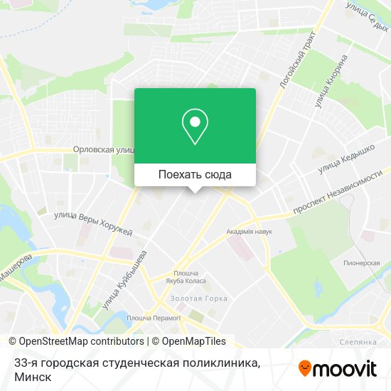Карта 33-я городская студенческая поликлиника