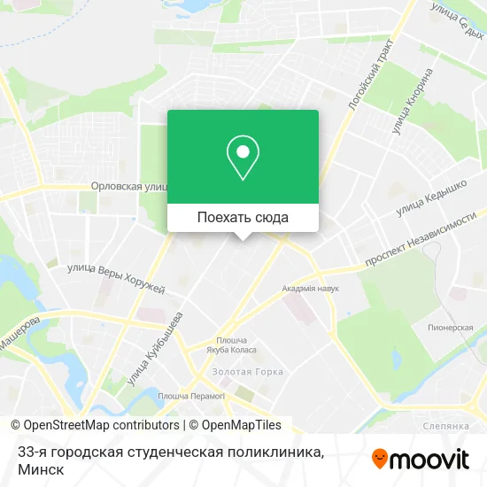 Карта 33-я городская студенческая поликлиника