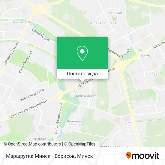 Карта Маршрутка Минск - Борисов