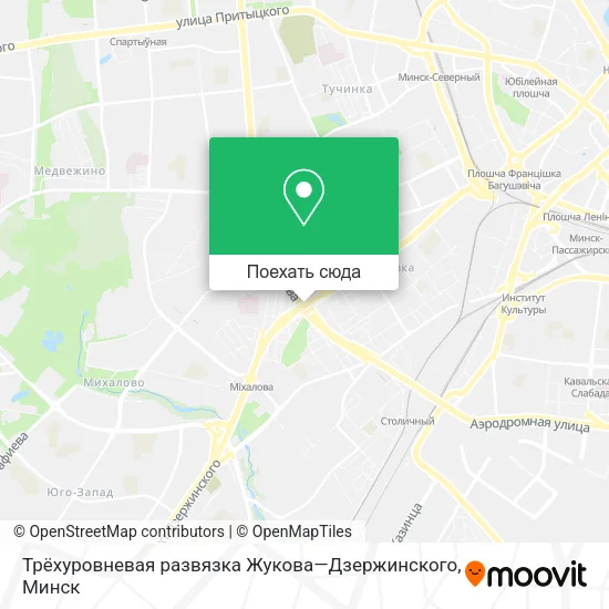 Карта Трёхуровневая развязка Жукова—Дзержинского
