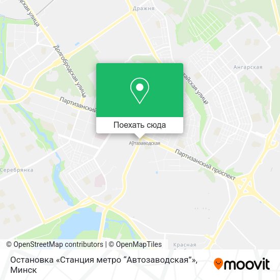 Карта Остановка «Станция метро “Автозаводская”»
