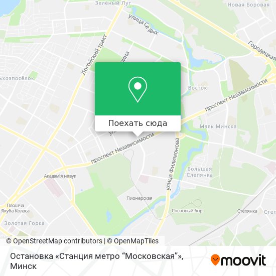 Карта Остановка «Станция метро “Московская”»