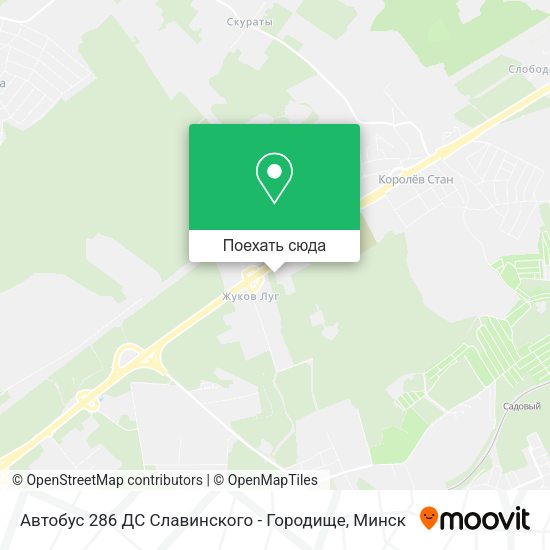Карта Автобус 286 ДС Славинского - Городище
