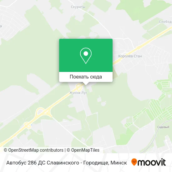Карта Автобус 286 ДС Славинского - Городище