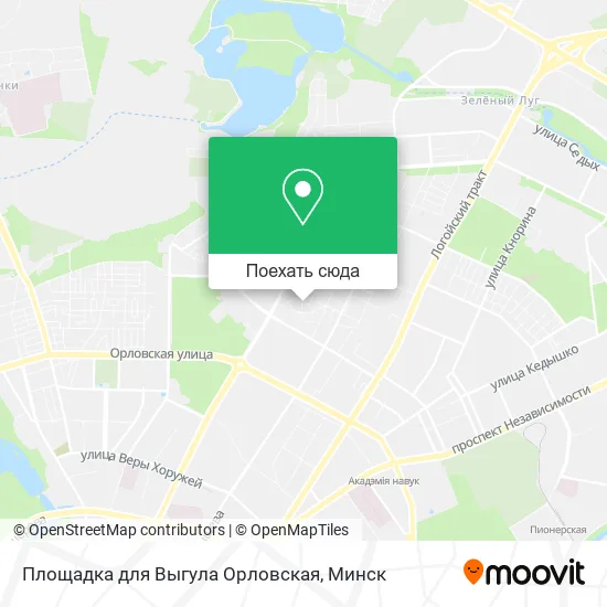 Карта Площадка для Выгула Орловская
