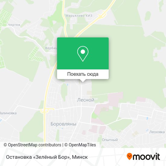 Карта Остановка «Зелёный Бор»