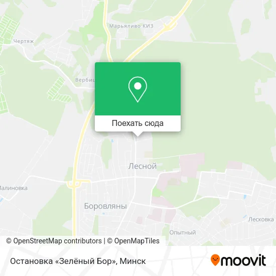 Карта Остановка «Зелёный Бор»