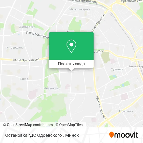 Карта Остановка "ДС Одоевского"