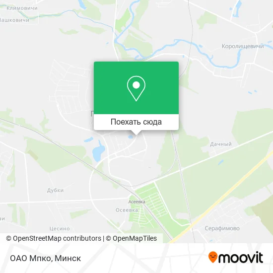 Карта ОАО Мпко