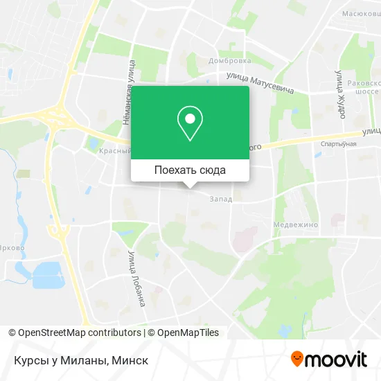Карта Курсы у Миланы