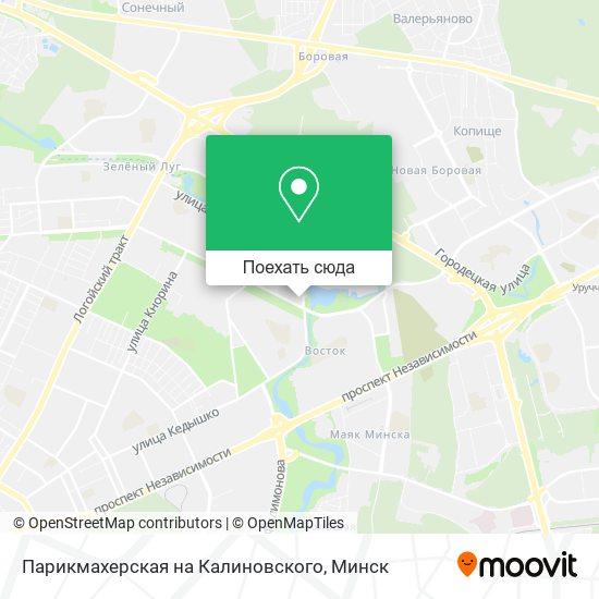 Карта Парикмахерская на Калиновского