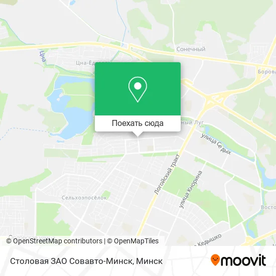 Карта Столовая ЗАО Совавто-Минск