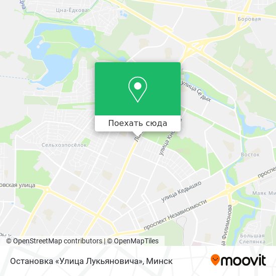 Карта Остановка «Улица Лукьяновича»