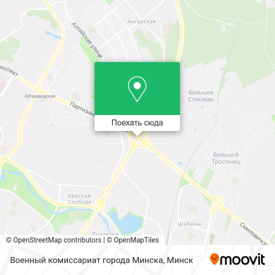 Карта Военный комиссариат города Минска