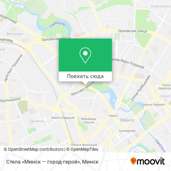 Карта Стела «Минск — город-герой»