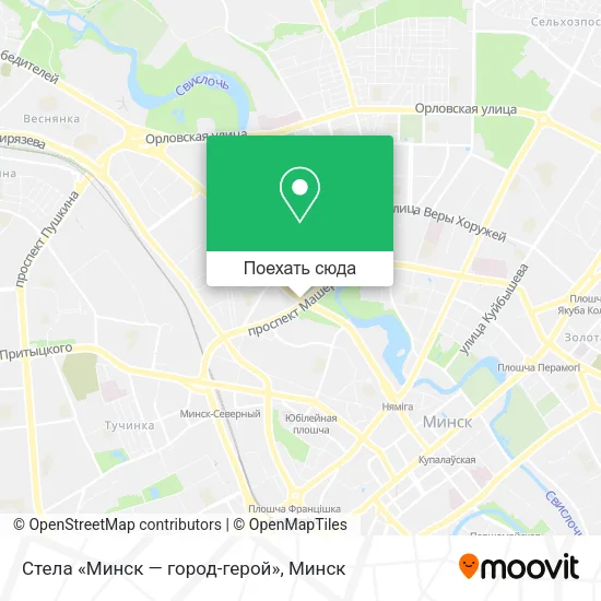 Карта Стела «Минск — город-герой»
