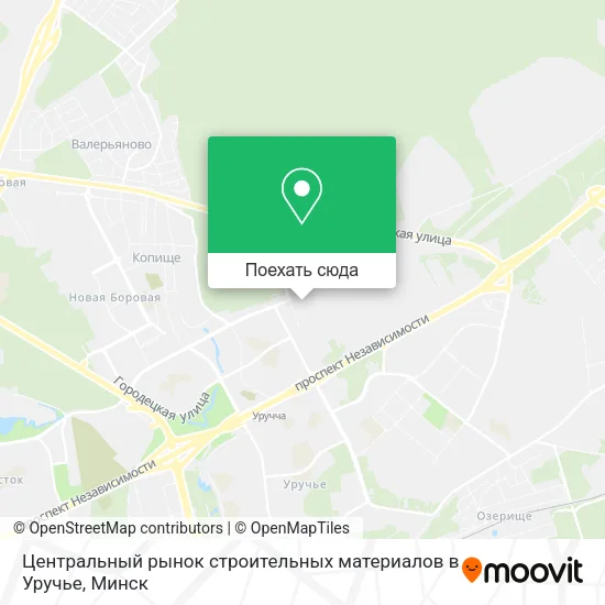 Карта Центральный рынок строительных материалов в Уручье