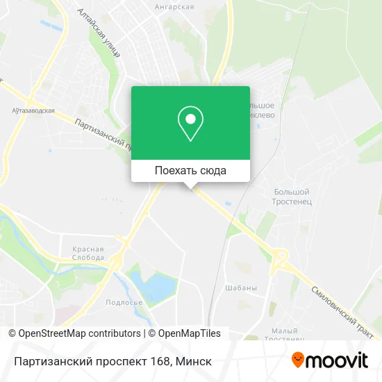 Карта Партизанский проспект 168
