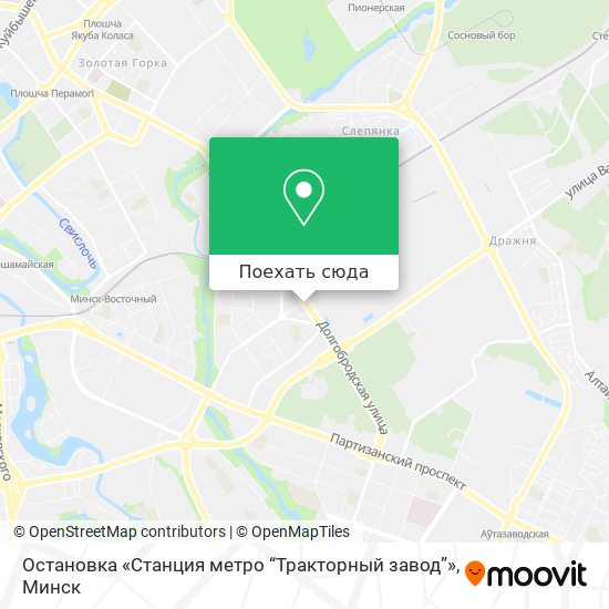 Карта Остановка «Станция метро “Тракторный завод”»