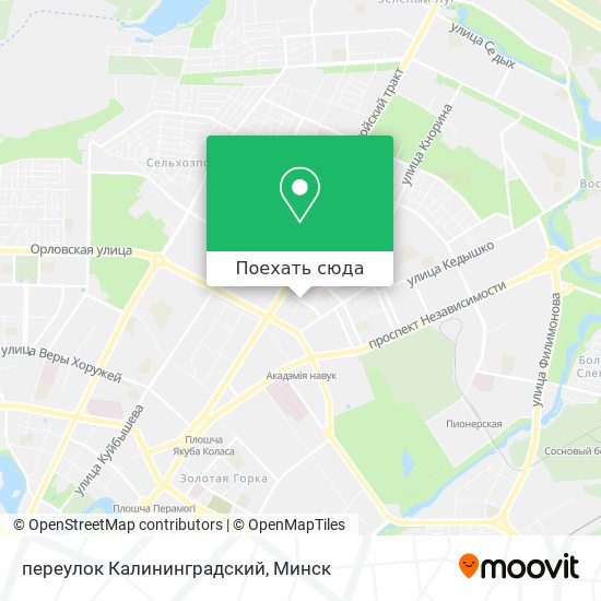 Карта переулок Калининградский