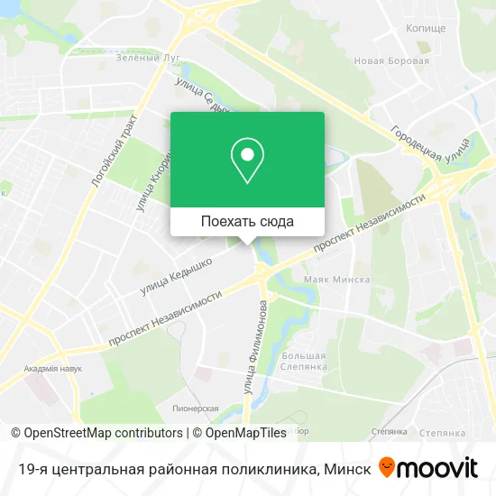 Карта 19-я центральная районная поликлиника