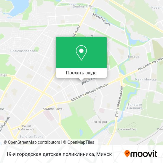 Карта 19-я городская детская поликлиника